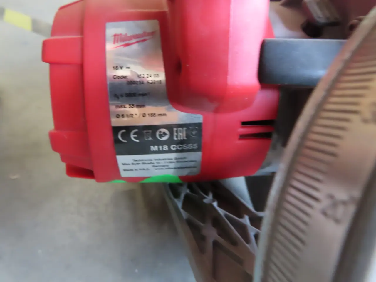Billede 3 - Akku rundsav MILWAUKEE M18 CCS55 med batteri