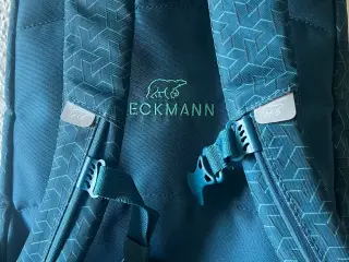 Beckmann skoletaske med robotmotiv blå