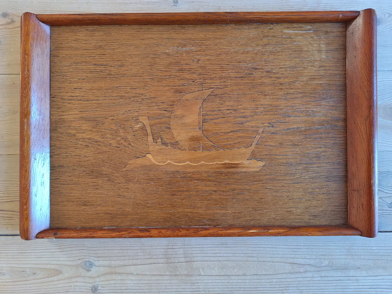 Billede 1 - Gammel bakke med intarsia