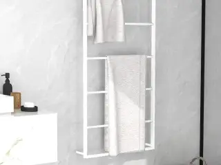 Håndklædestativ hvid 60x10x116 cm stål