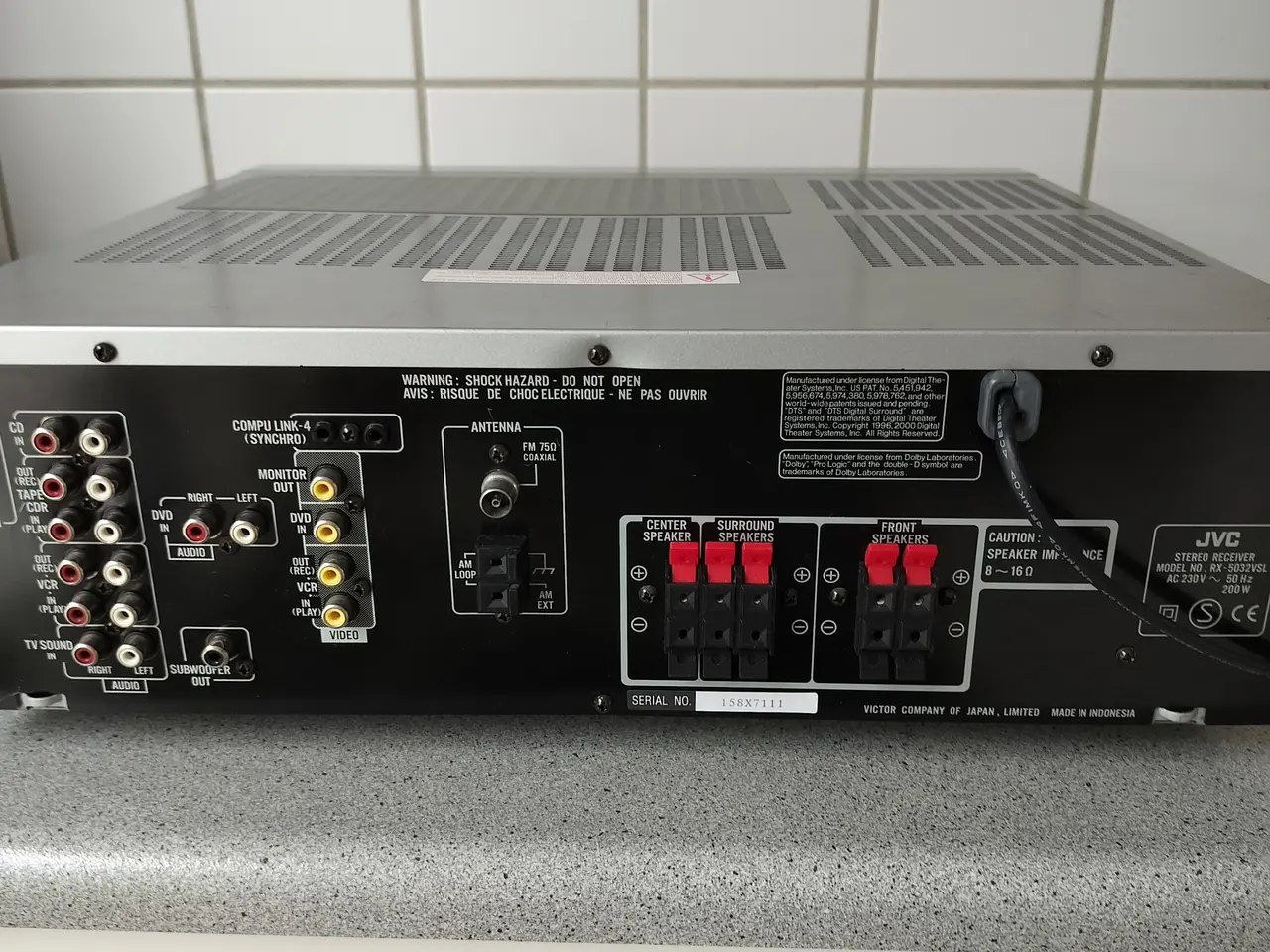 Billede 7 - JVC RX5032V receiver 100 Watt