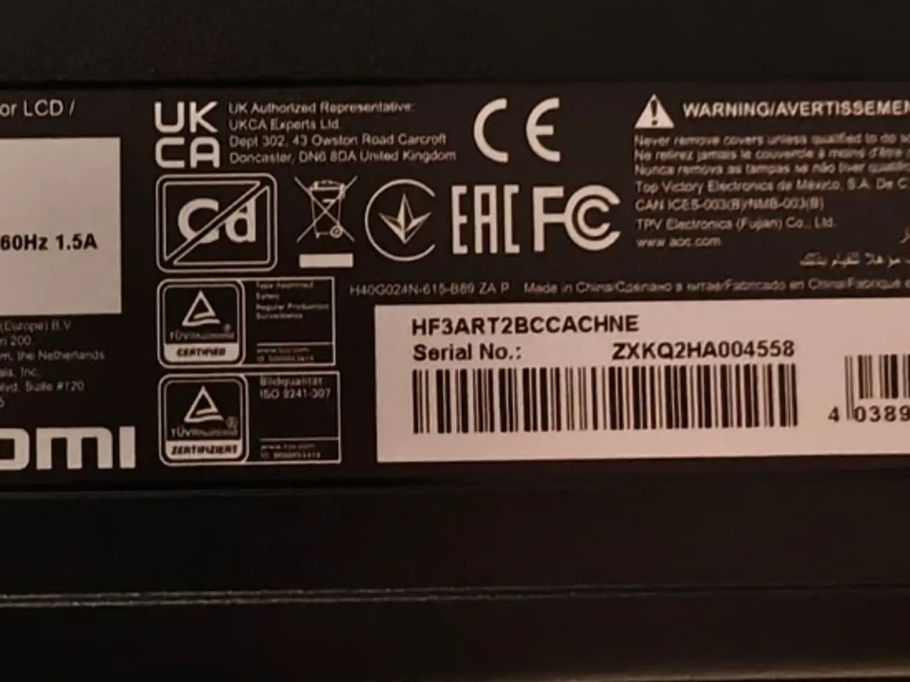 Billede 2 - AOC 27G4XE 27" skærm