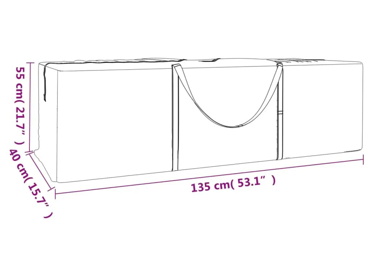 Billede 8 - Hyndeposer 2 stk. 135 x 40 x 55 cm - sort