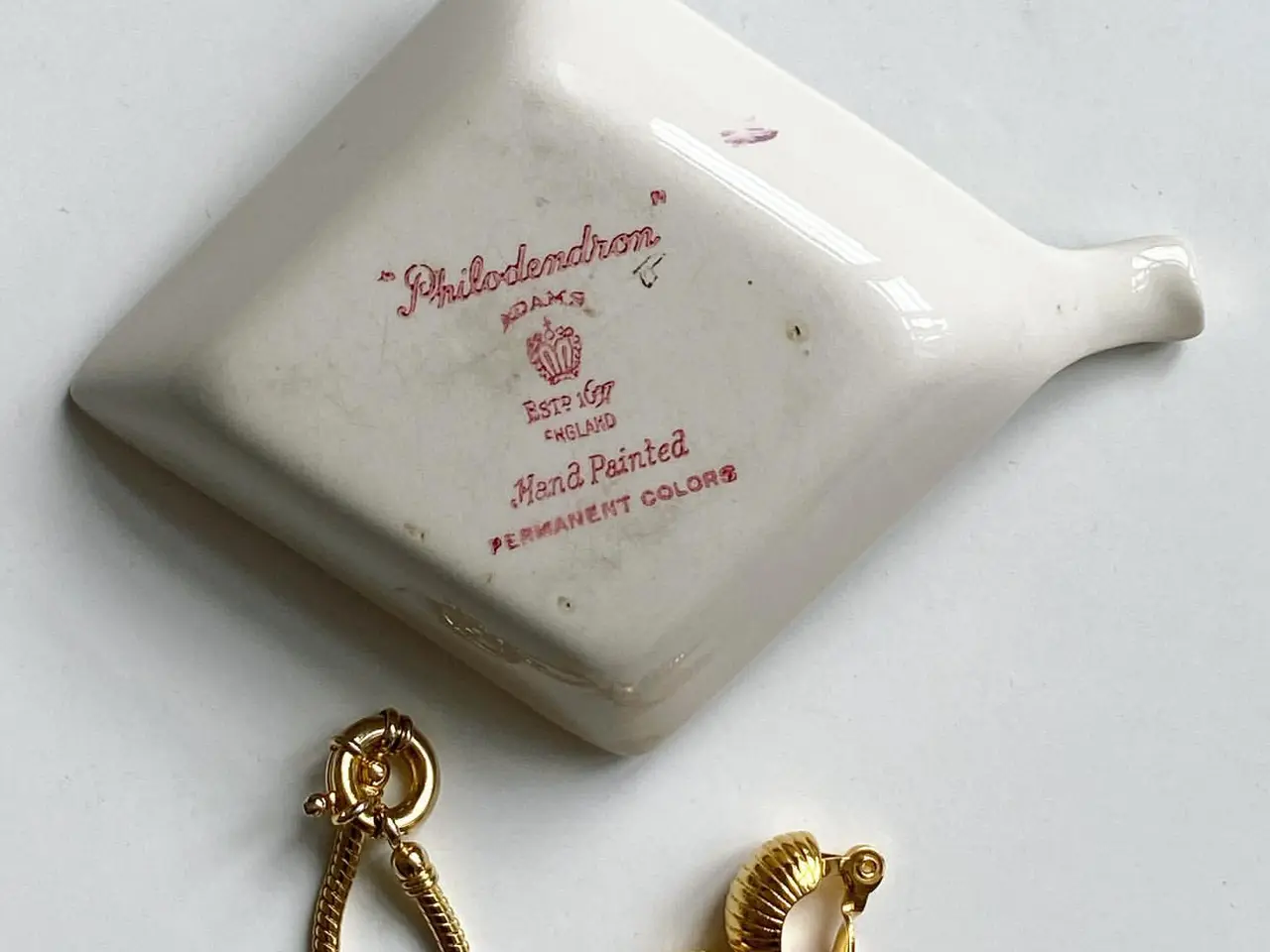 Billede 5 - Engelsk fajance, rudeformet skål m blade