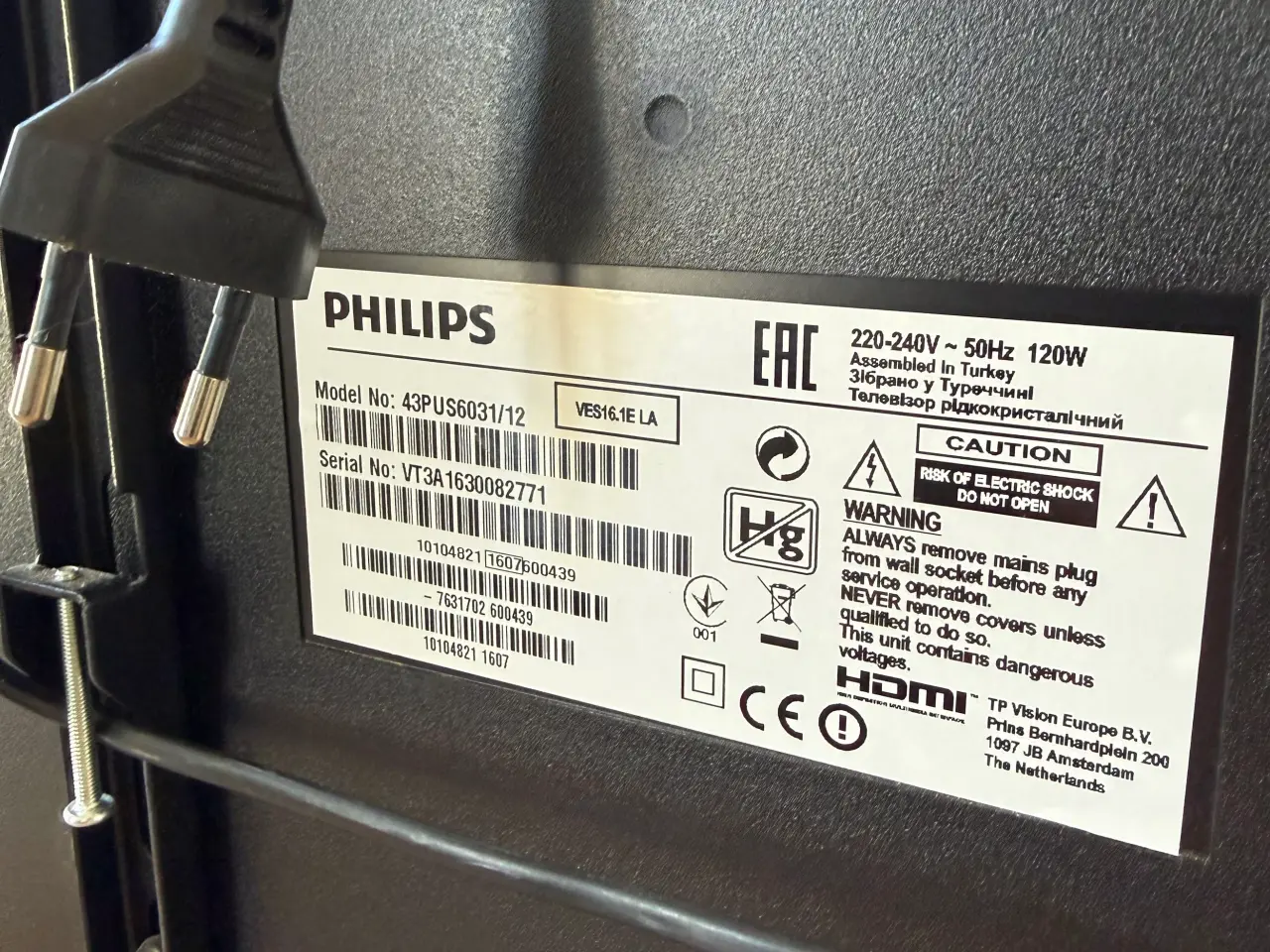Billede 1 - 43” Phillips TV m/ fod