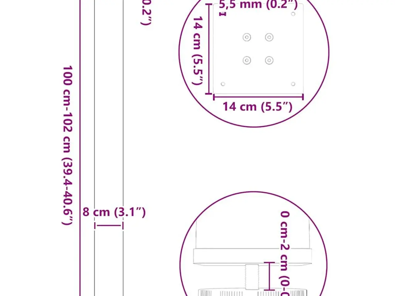 Billede 10 - Barbordsben 4 stk. sort 100-102 cm stål