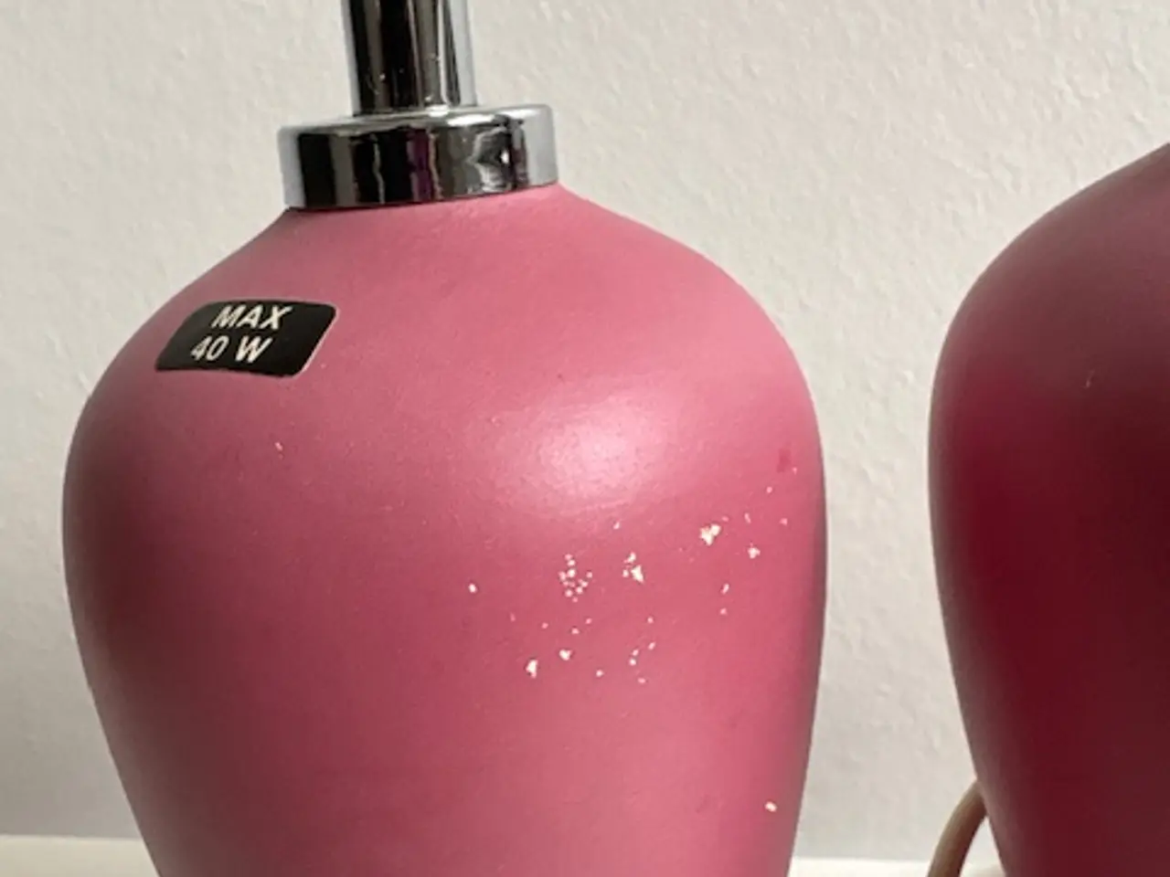 Billede 7 - Dansk Odreco porcelæns bordlampe sæt i rosa
