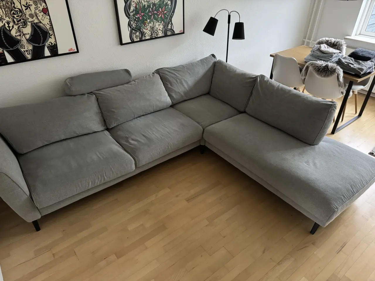 Billede 1 - Lækker blød grå sofa 