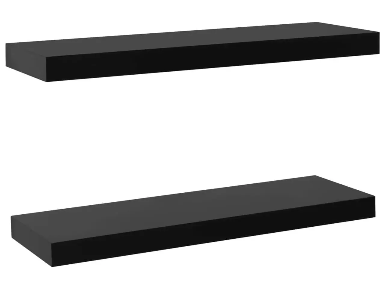 Billede 2 - Væghylder 2 stk. - 60×20×3,8 cm - sort svævehylde
