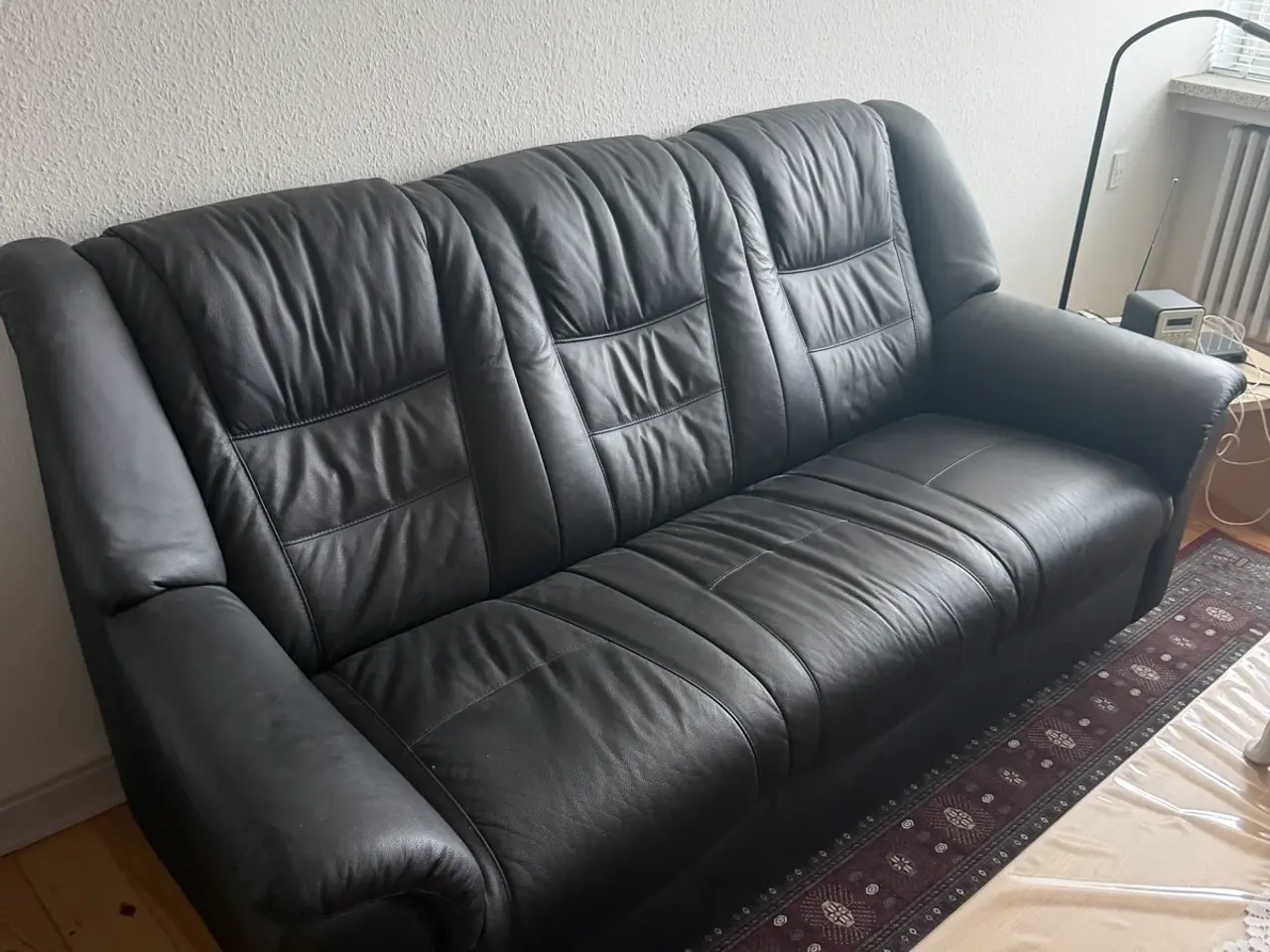 Billede 1 - Lædersofa 3 Pers.