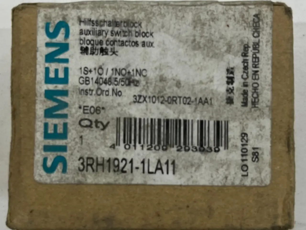 Billede 1 - Siemens 3RH1921-1LA11 Auxiliary kontakt Block DIN