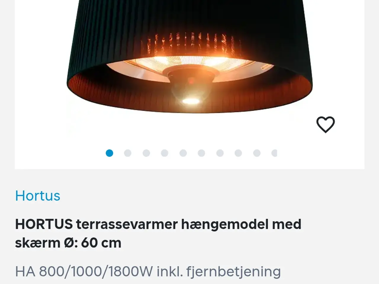 Billede 3 - HORTUS terrassevarmer hængende model m/led lys