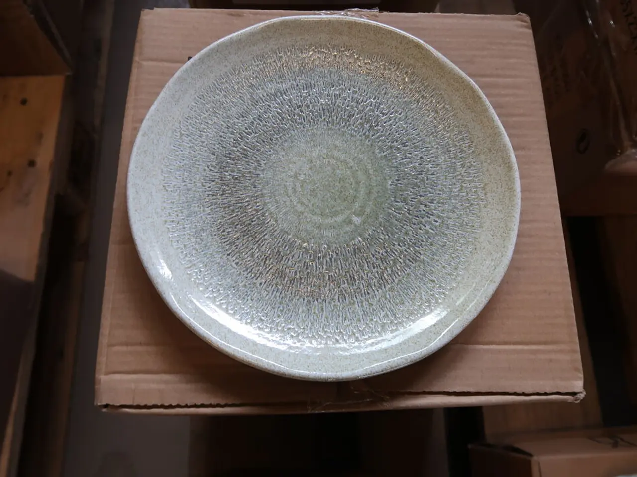 Billede 2 - 29 stk. Dudson Harvest Grain flad tallerken uden fane, grøn, ø23 cm