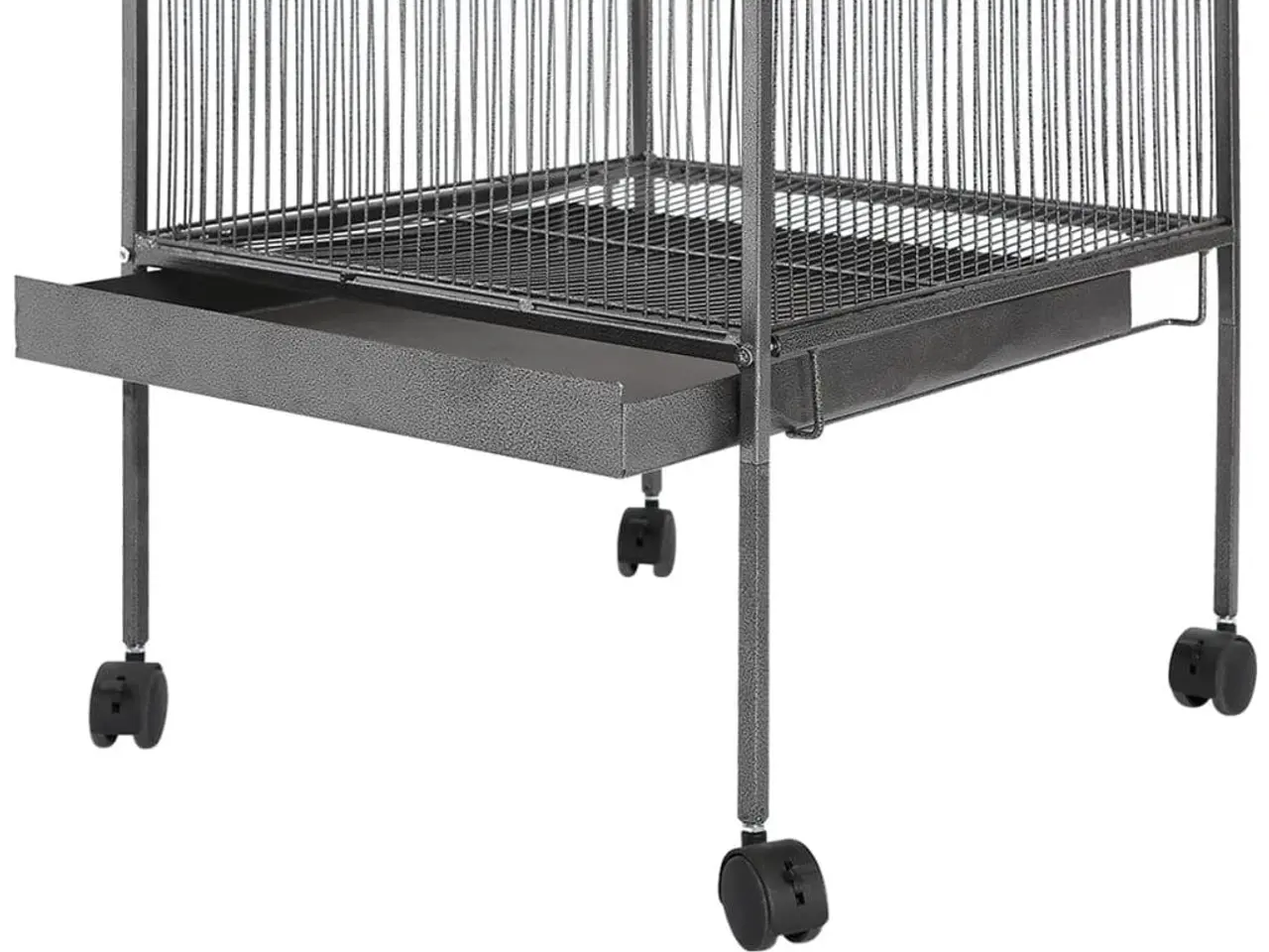 Billede 3 - Fuglebur med tag - sort stål, 66 × 66 × 155 cm