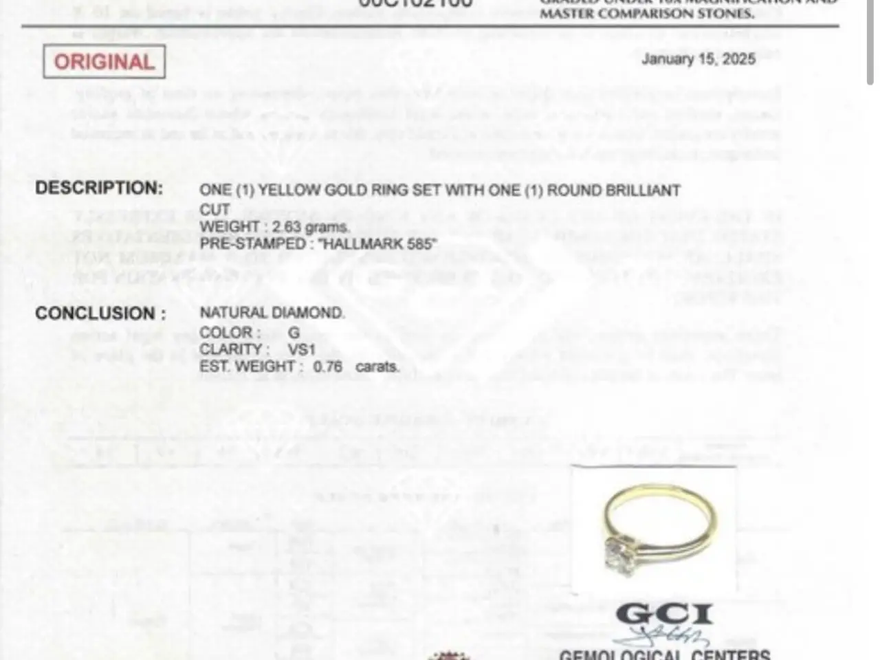 Billede 6 - Naturlig Diamantring 0.76ct
