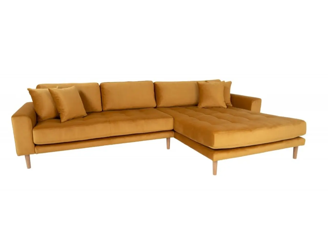 Billede 2 - Lido - Højrevendt Chaiselongsofa - Sennepsgul velour