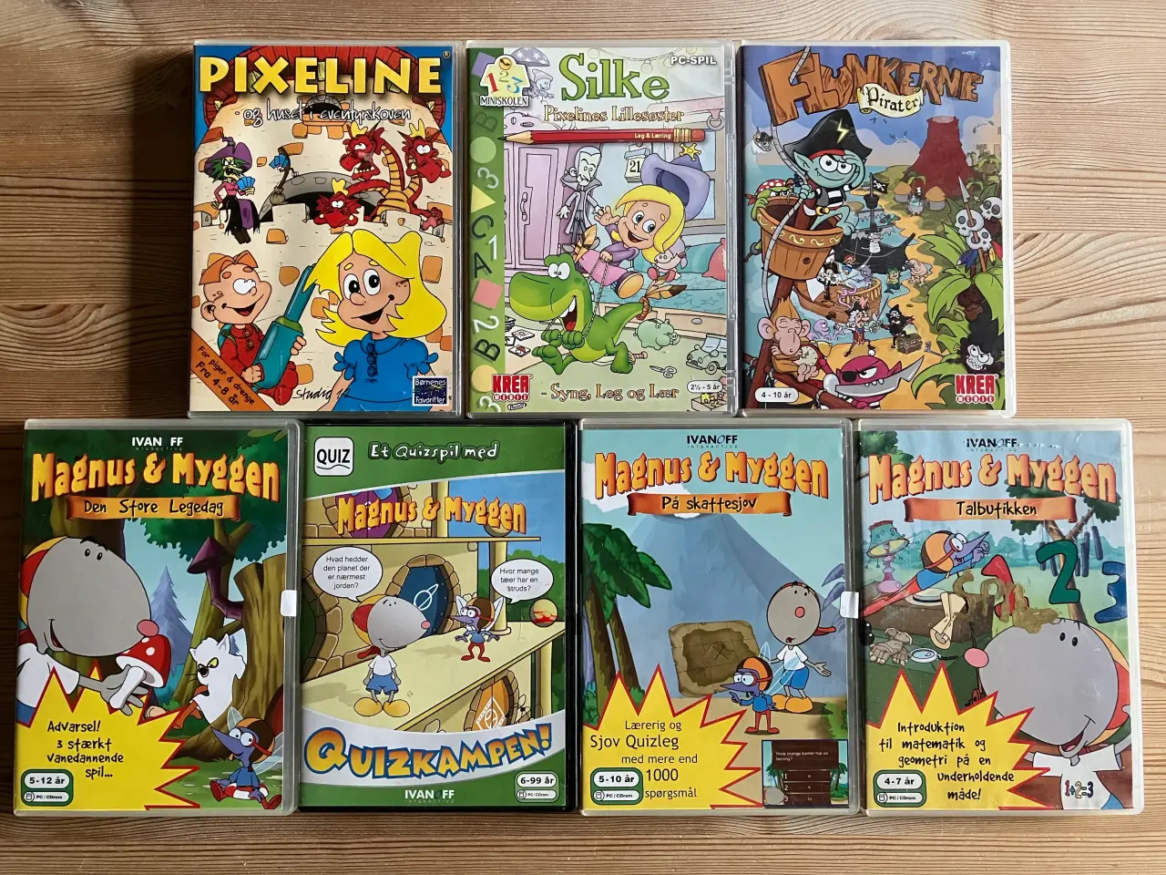 Billede 1 - 10 pc spil for børn Pixeline, Magnus & Myggen m.fl