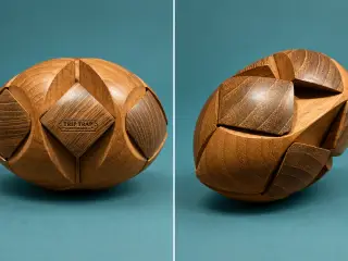 Klassisk Trip Trap Rugby Træpuslespil (Teaktræ) –