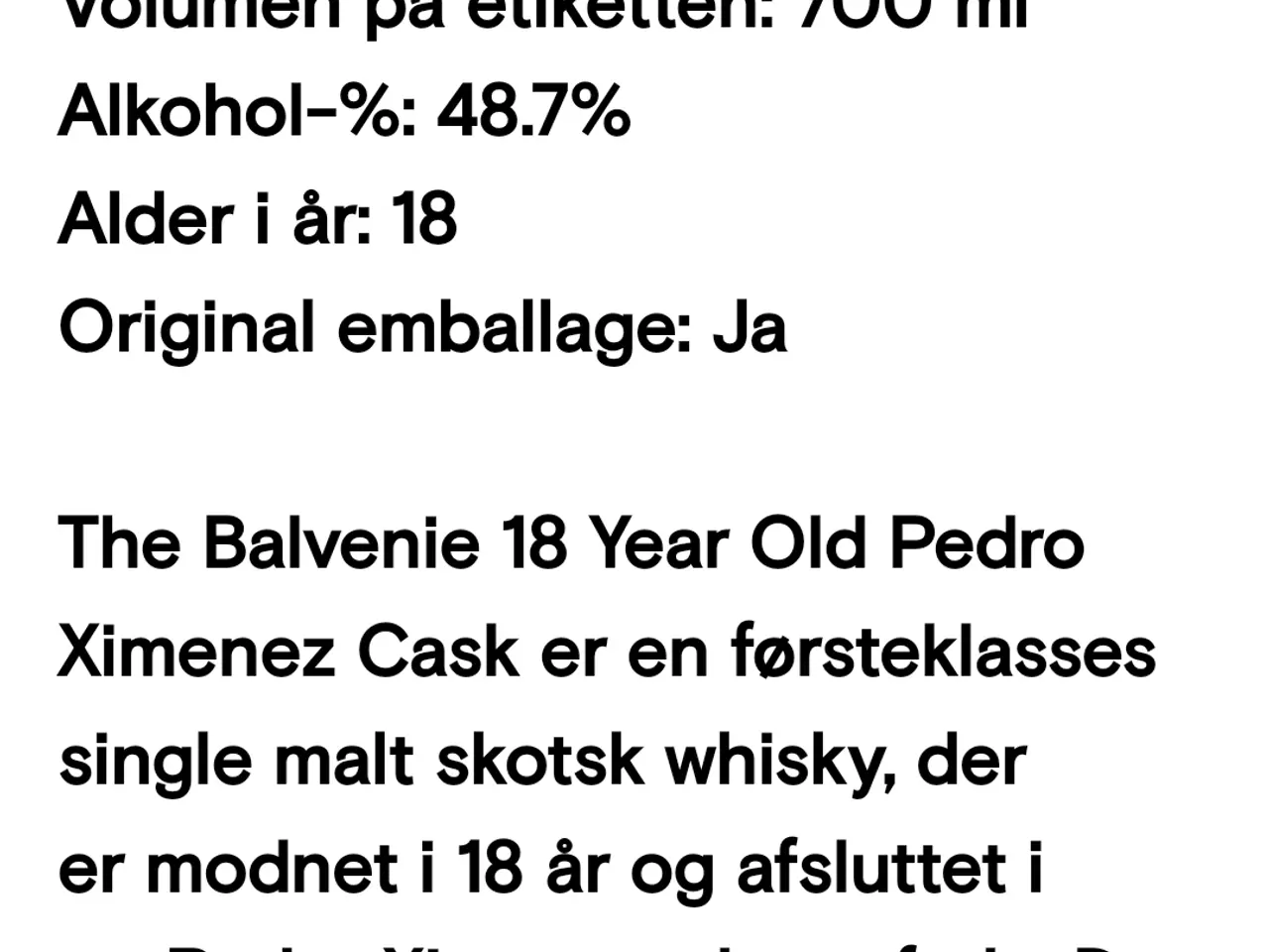 Billede 3 - balvenie  18 år pedro ximenez cask