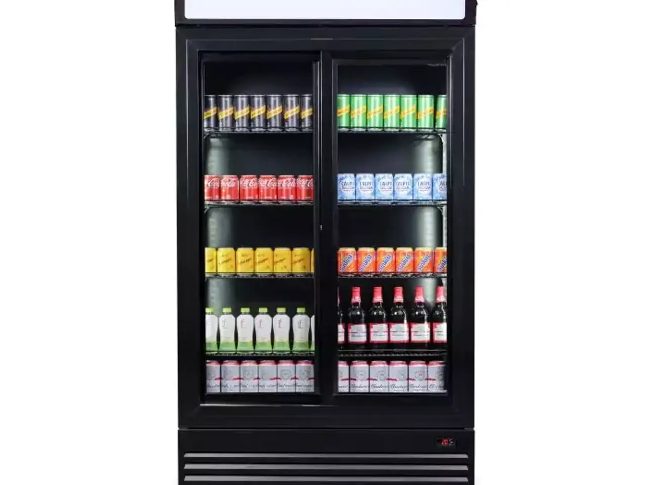 Billede 1 -  Displaykøleskab 780 L – sort – med skydedøre