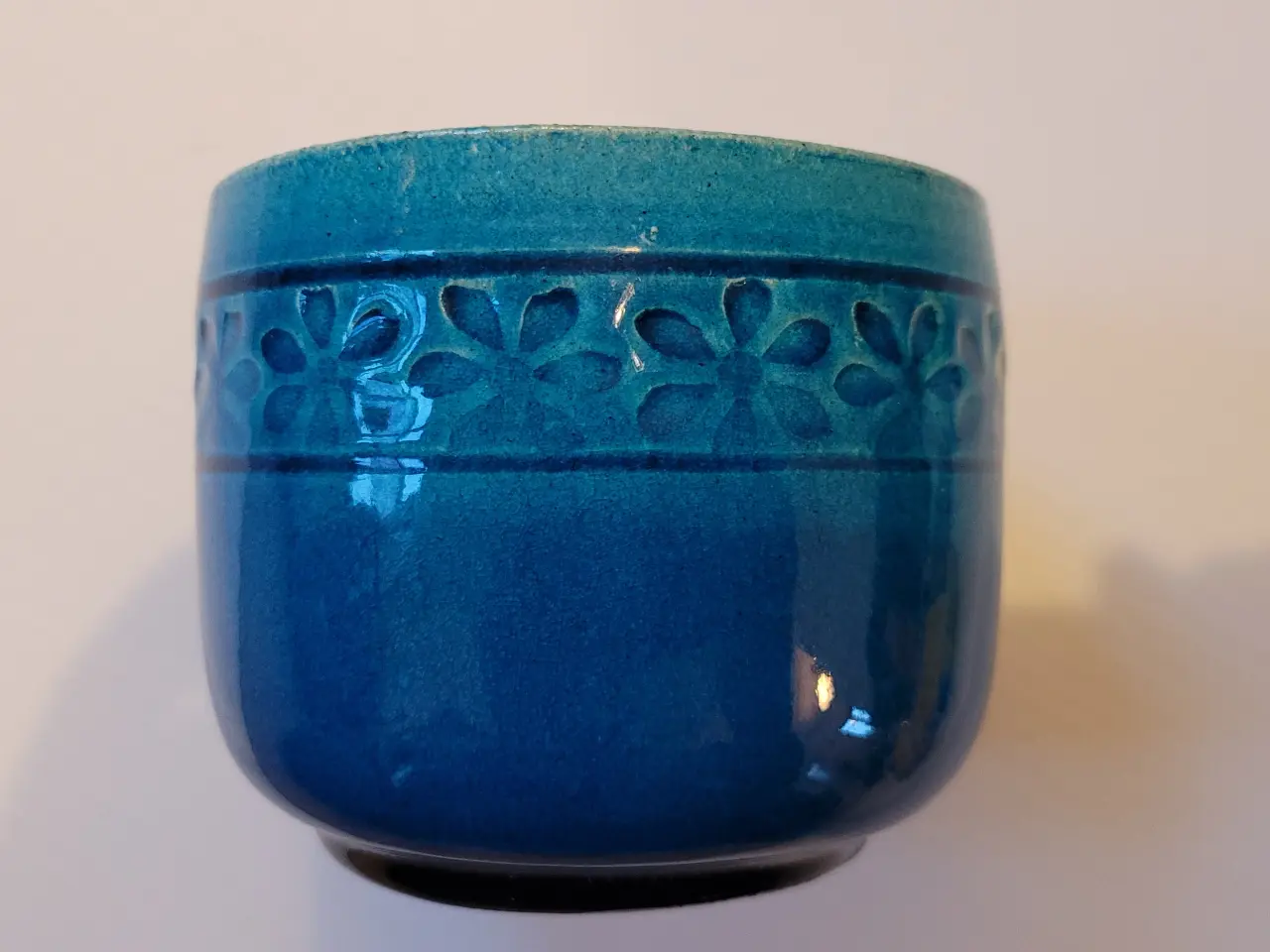 Billede 1 - Fin turkis vintage Kähler urtepotteskjuler