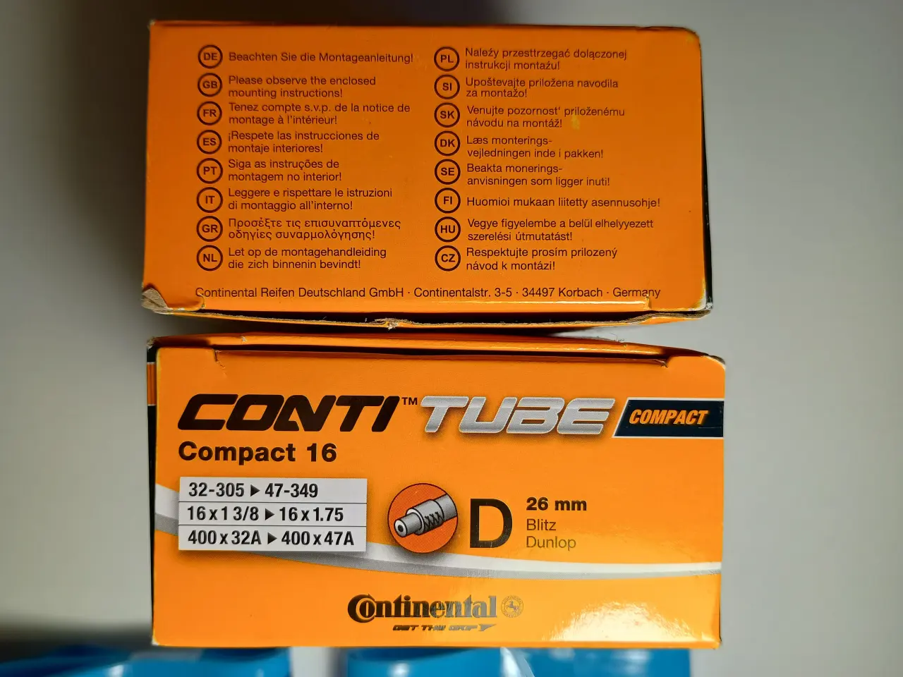 Billede 3 - Continental cykelslanger til 16" hjul, 2 stk.