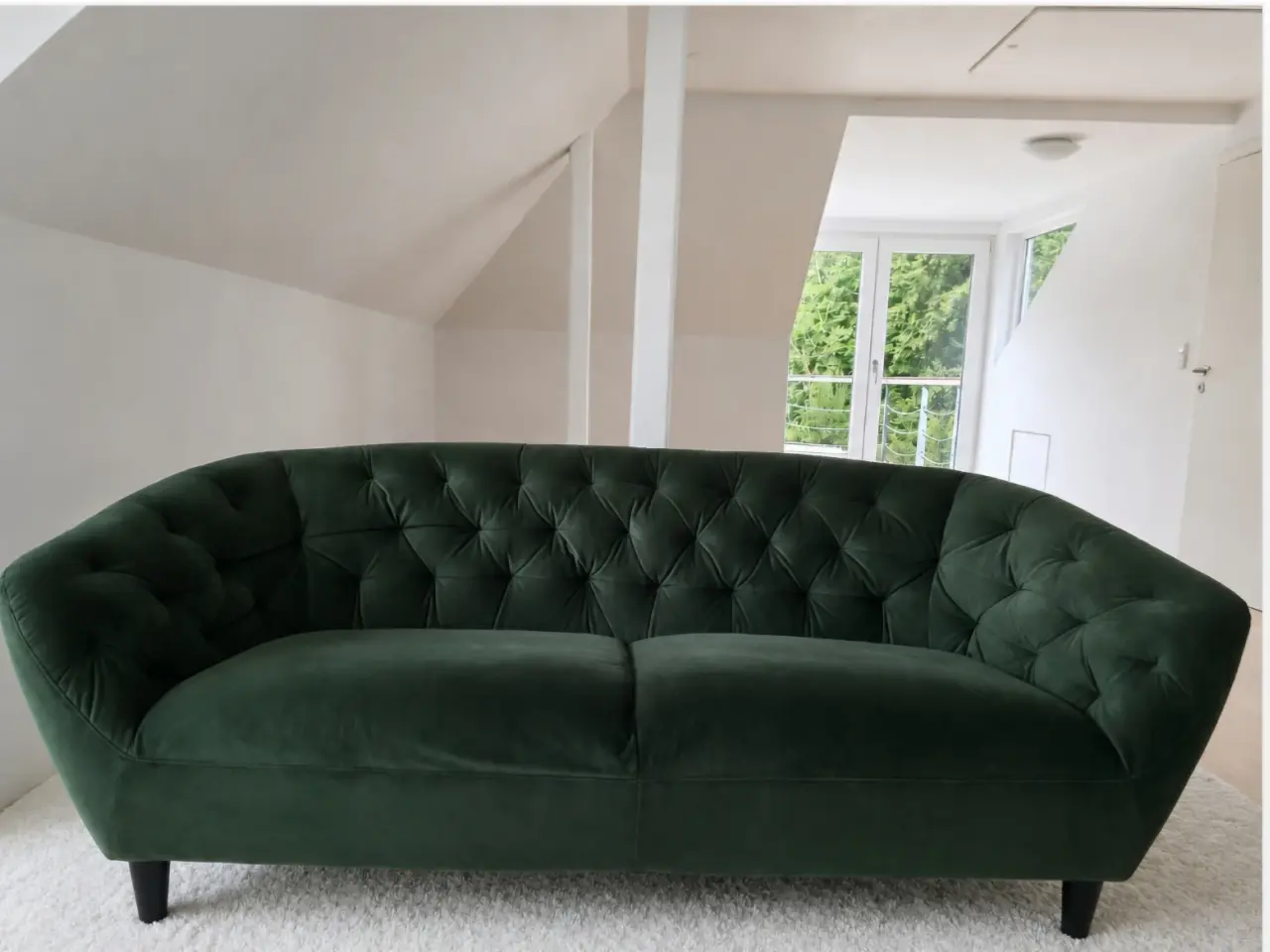 Billede 1 - Grøn velour sofa