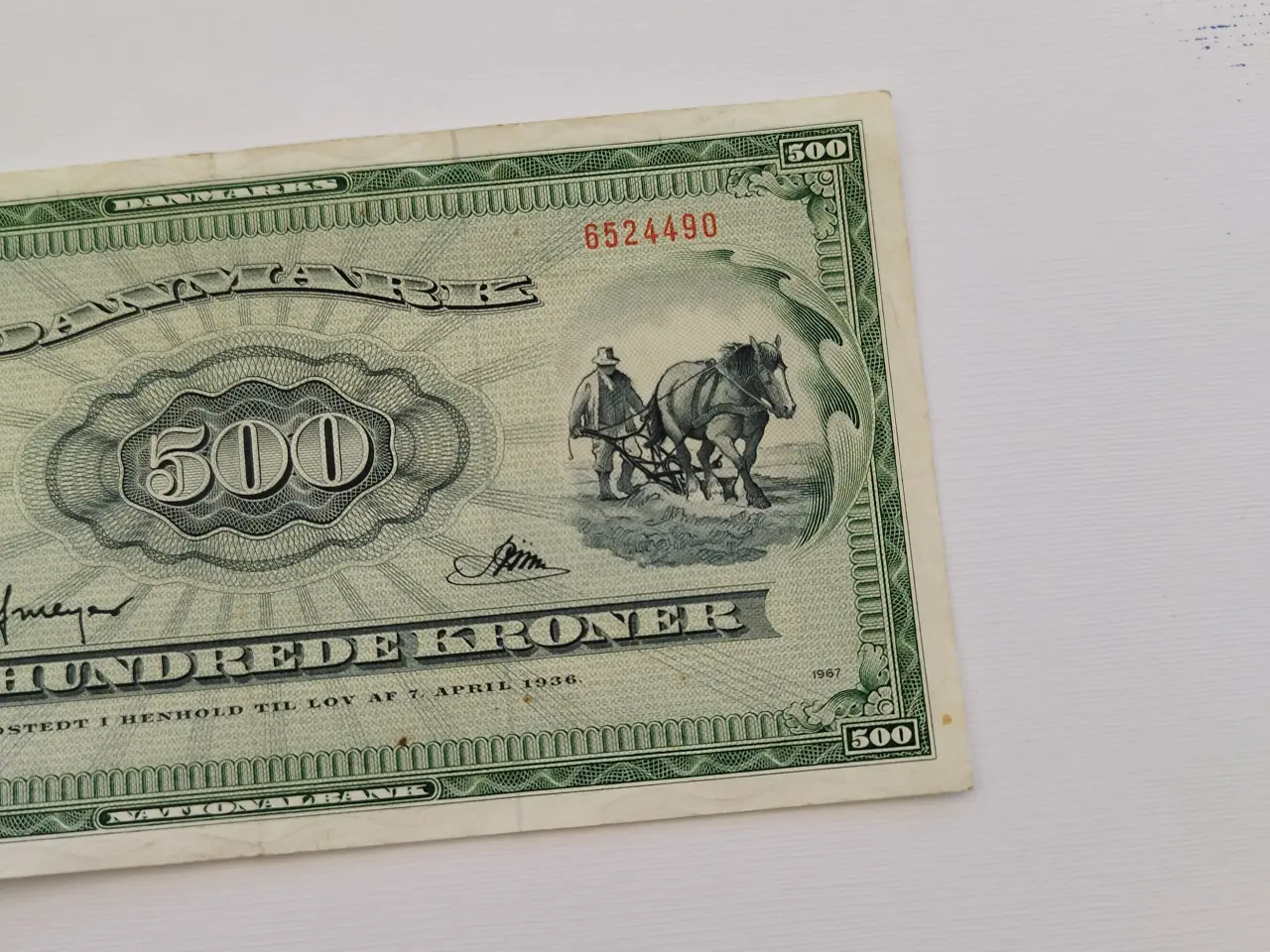 Billede 1 - Plovmand. 500 Hundrede Kroner. 1967