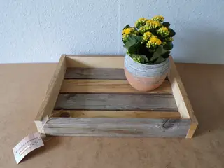 Bakke i genbrugstræ med patina 45 x 35 cm
