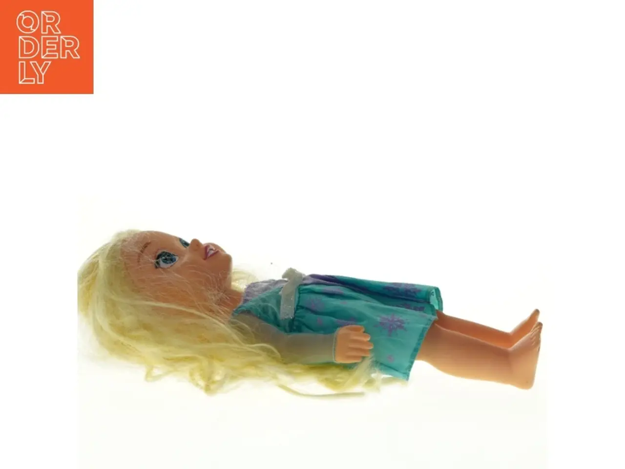 Billede 3 - Dukke med langt gult hår og kjole (str. 32 cm)