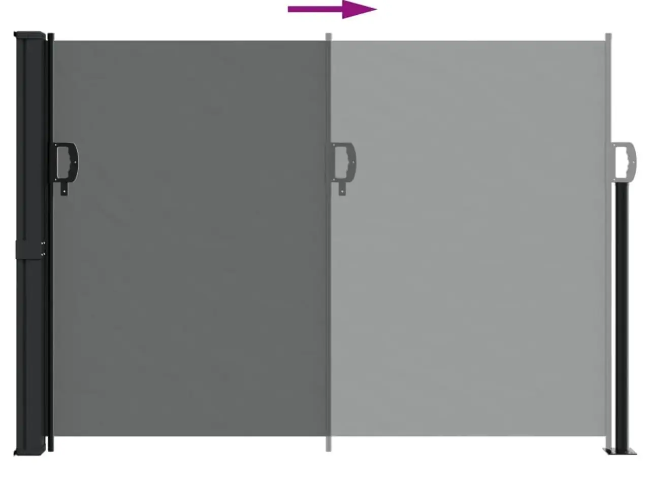 Billede 5 - Udtrækkelig sidemarkise - antracit 140 × 500 cm