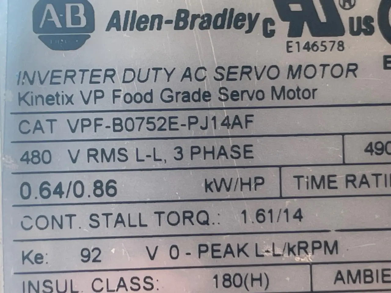 Billede 2 - Allen-Bradley Kinetix VP VPF-B0752E-PJ14AF Food –