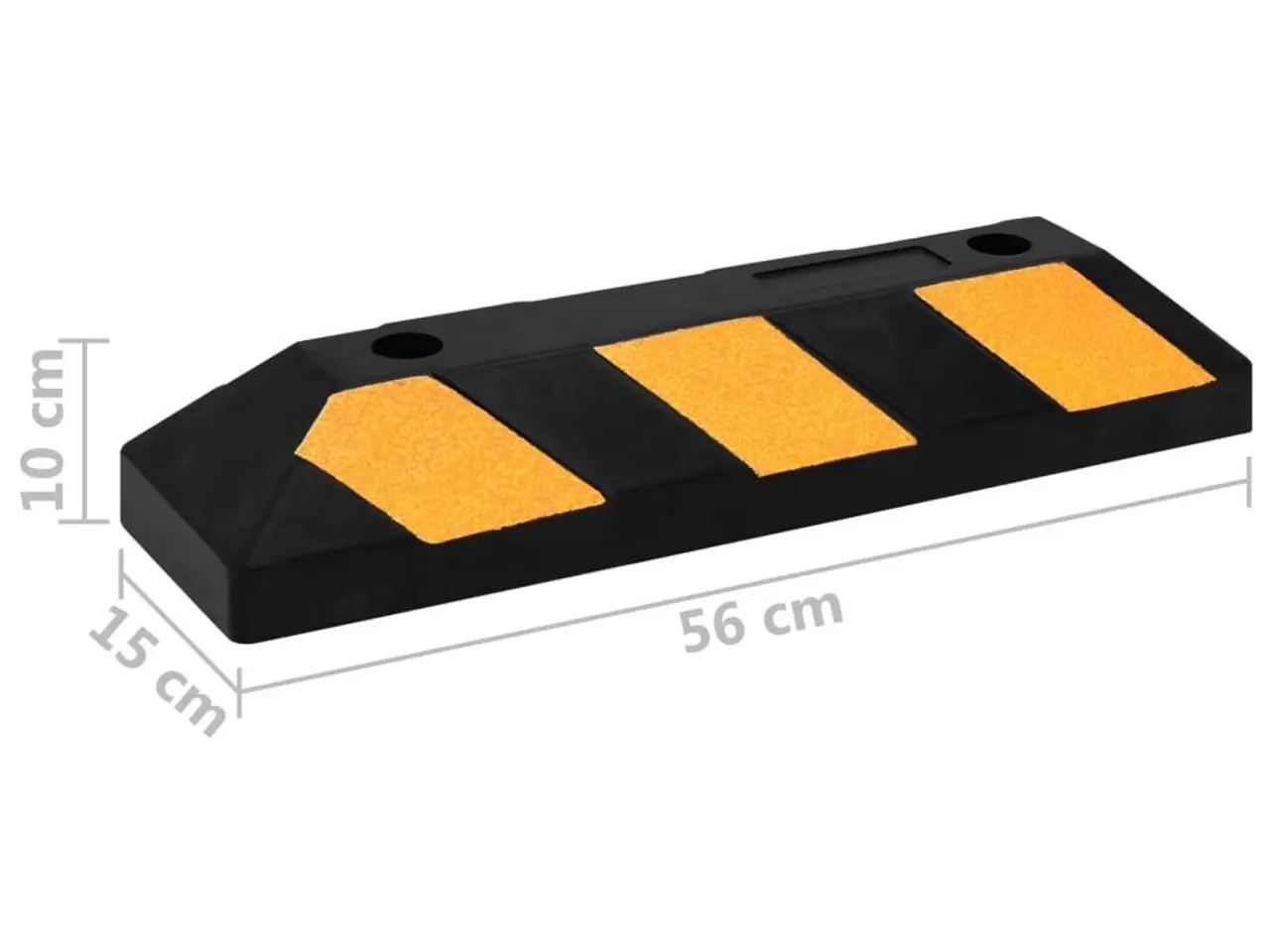 Billede 8 - Parkeringsklodser med refleks - 2 stk. gummi, 56 × 15 × 10 cm