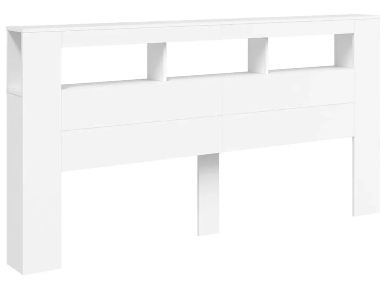 Billede 3 - Sengegavl med LED-lys 200 x 18,5 x 103,5 cm - hvid