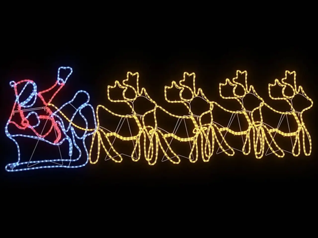 Billede 5 - LED-juledekoration med julemand og 4 rensdyr - 1224 LED'er