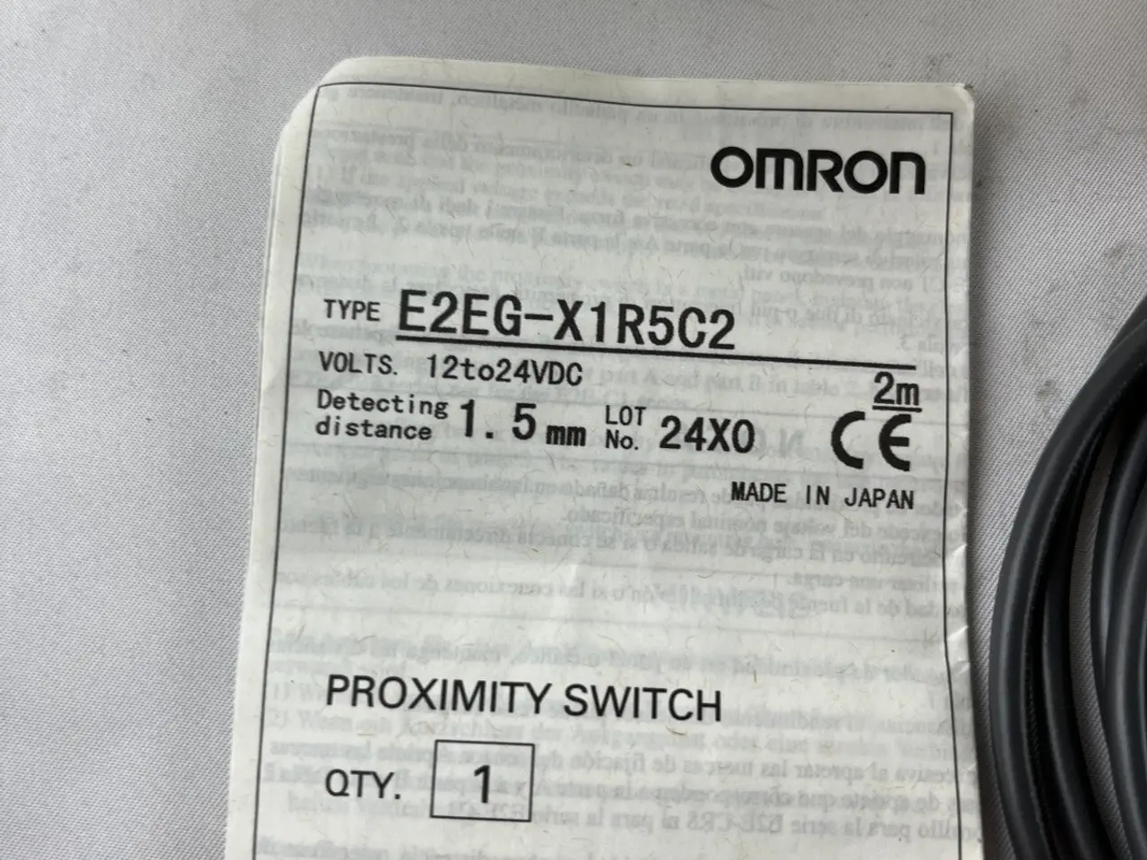 Billede 2 - Omron E2EG-X1R5C2 Proximity kontakt 12-24VDC 1.5mm