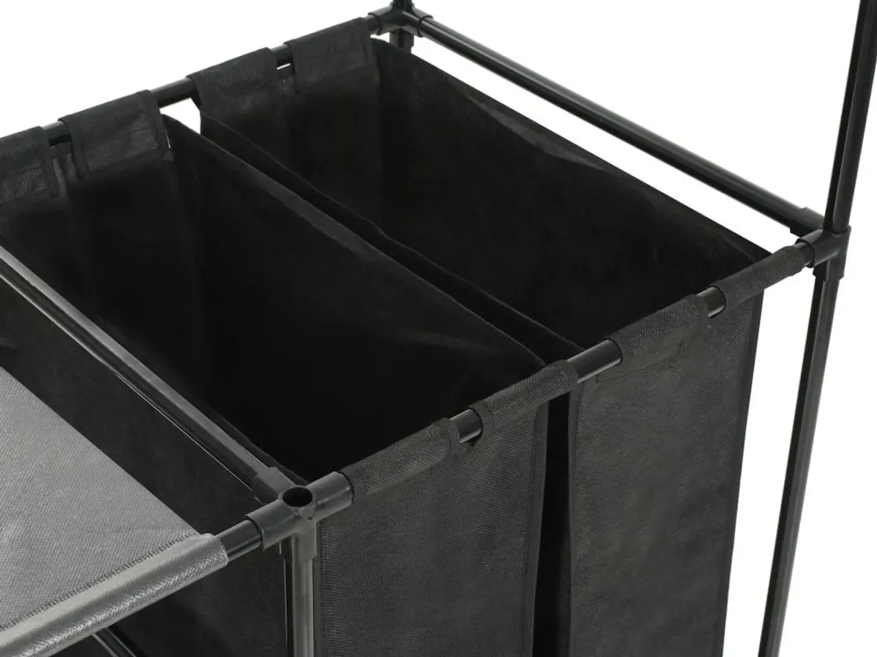 Billede 5 - Tøjstativ med hylder og poser 87 x 44 x 158 cm - sort
