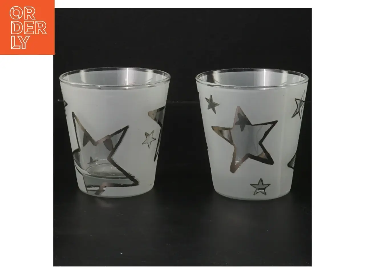 Billede 1 - Glas med stjernemønster (str. Ø 8,5 cm højde 9 cm)