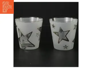 Glas med stjernemønster (str. Ø 8,5 cm højde 9 cm)