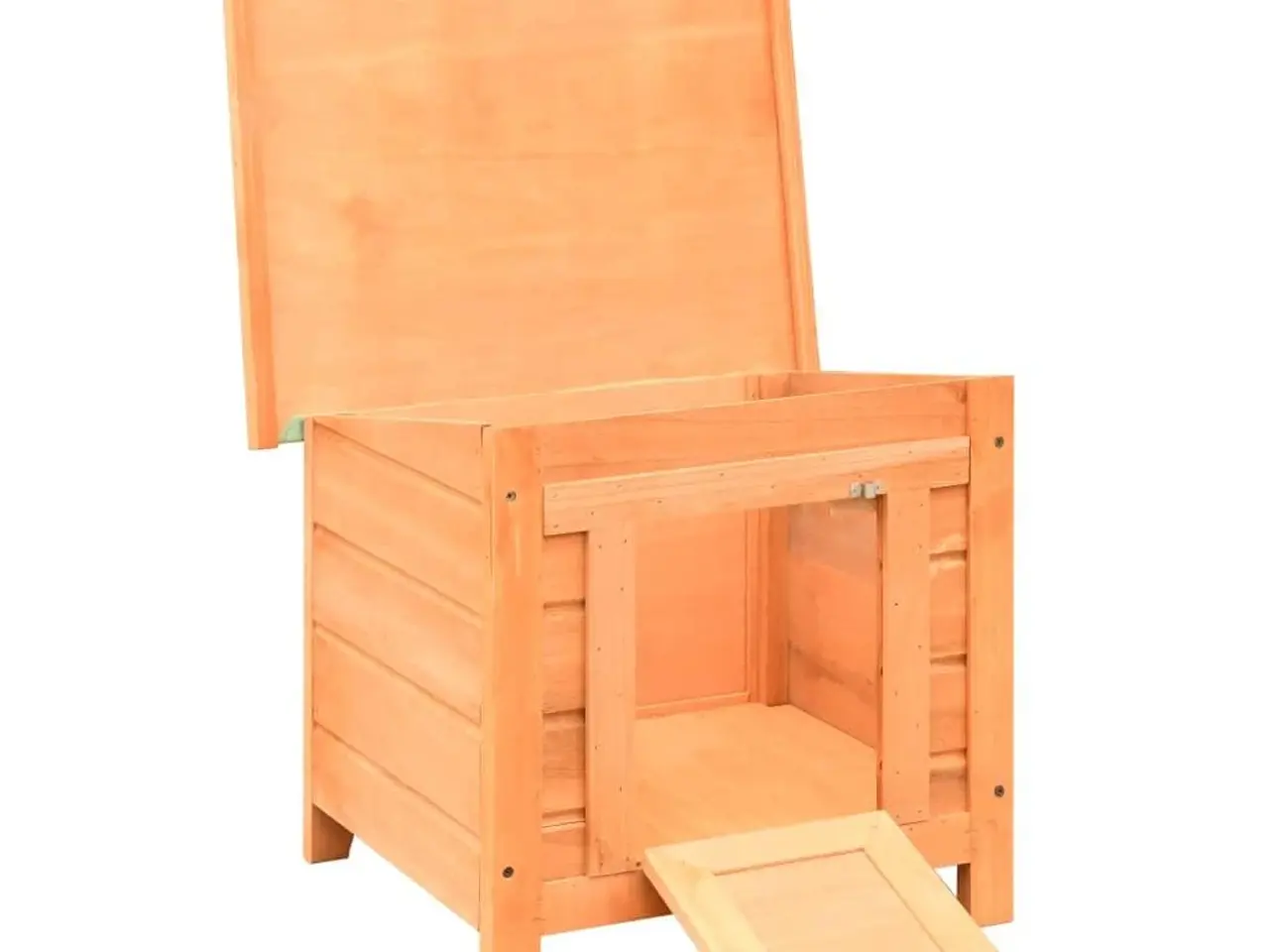 Billede 2 - Udendørs kattehus 50 x 46 x 43,5 cm - brun/grøn