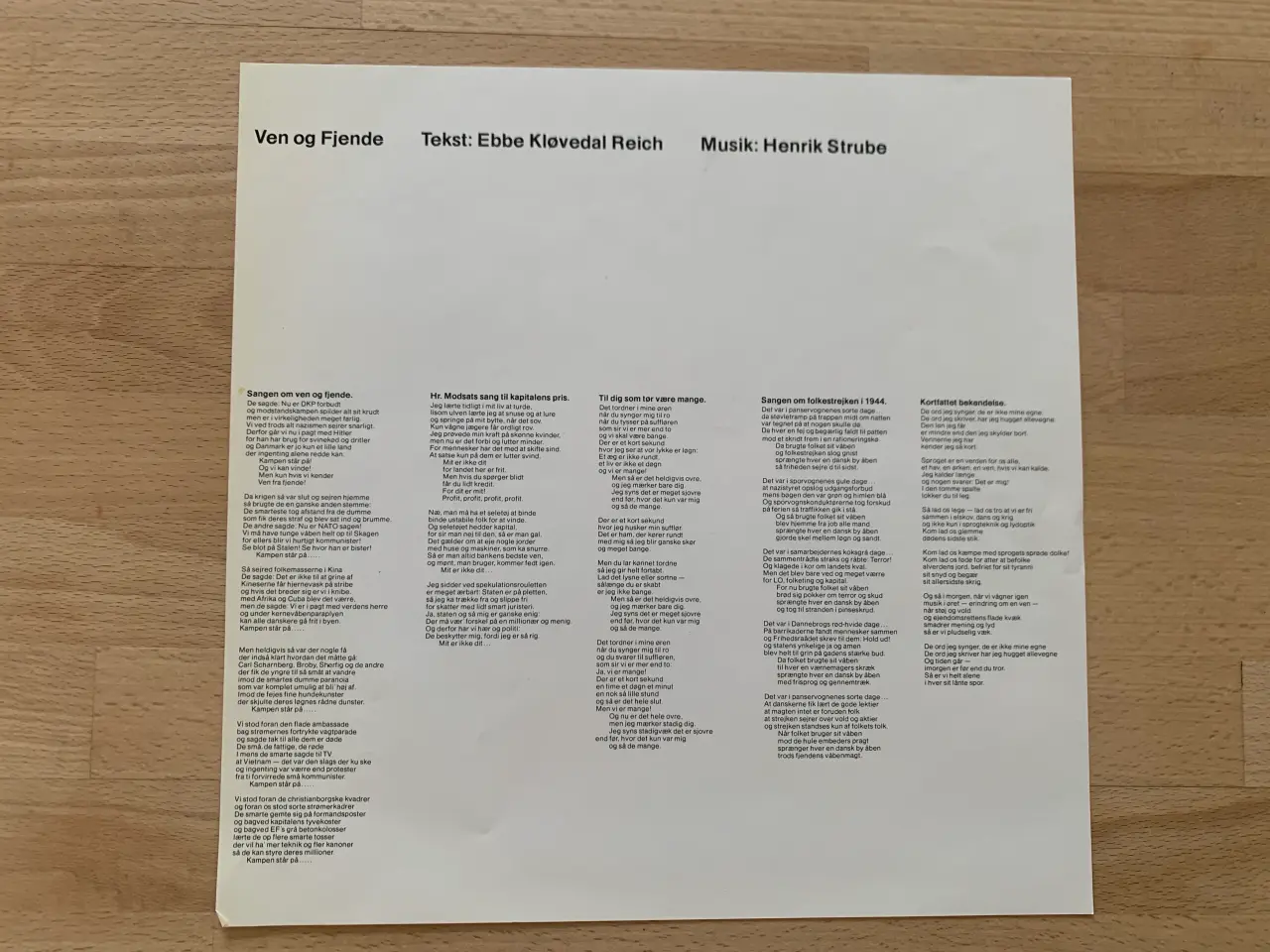 Billede 4 - LP'en Ven eller Fjende med Henrik Strunge