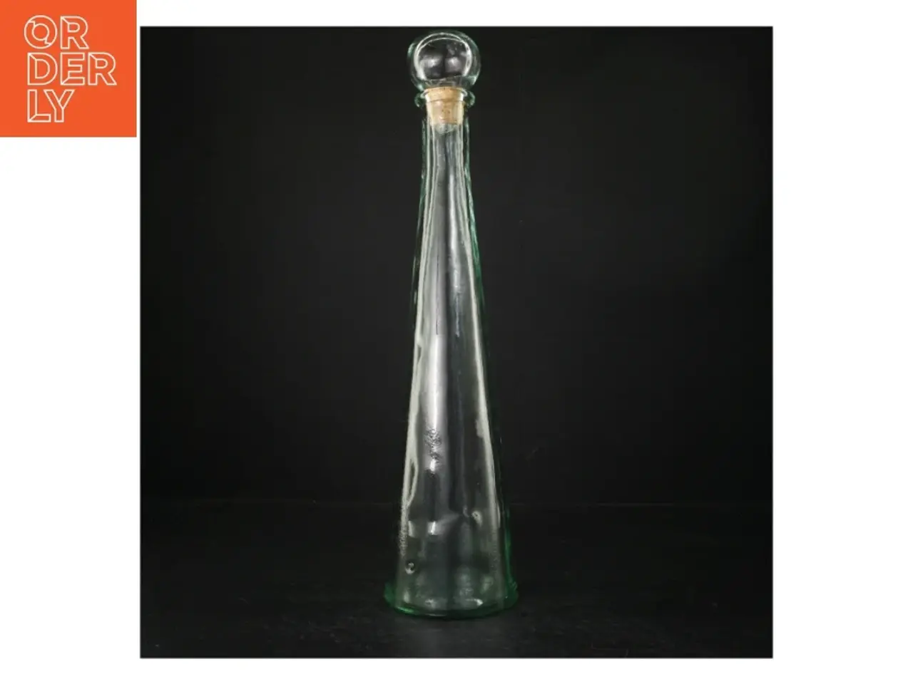 Billede 1 - Glasflaske med kork prop (str. H. 43 cm. ø. 10 cm)