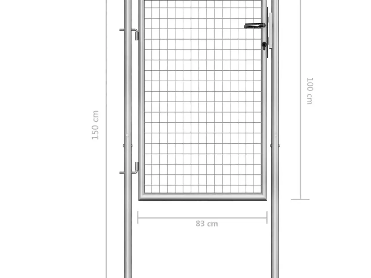 Billede 5 - Havelåge i galvaniseret stål 100×100 cm - sølv