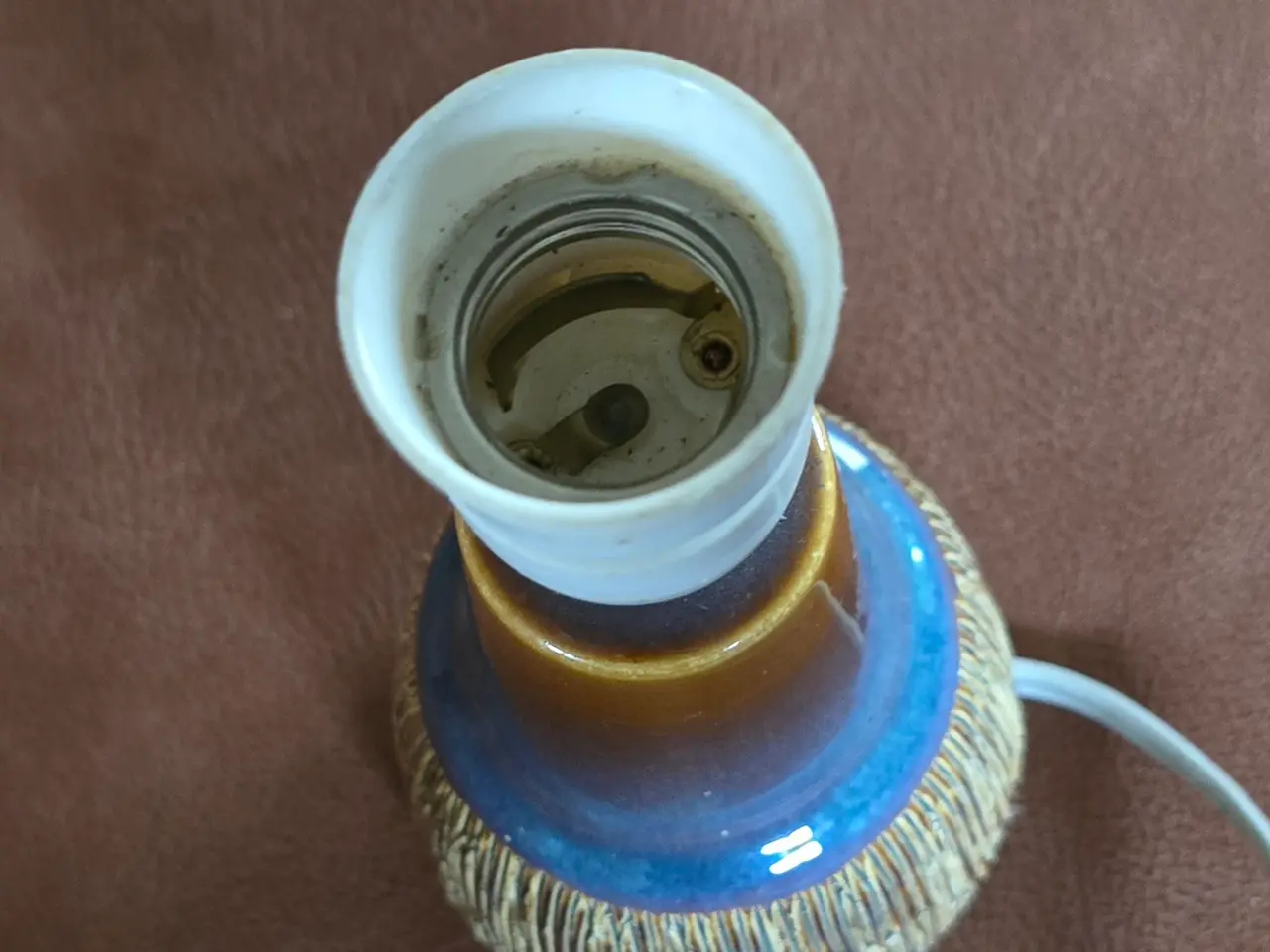 Billede 3 - Smuk vintage Søholm bordlampe – Manilla / Græs ser