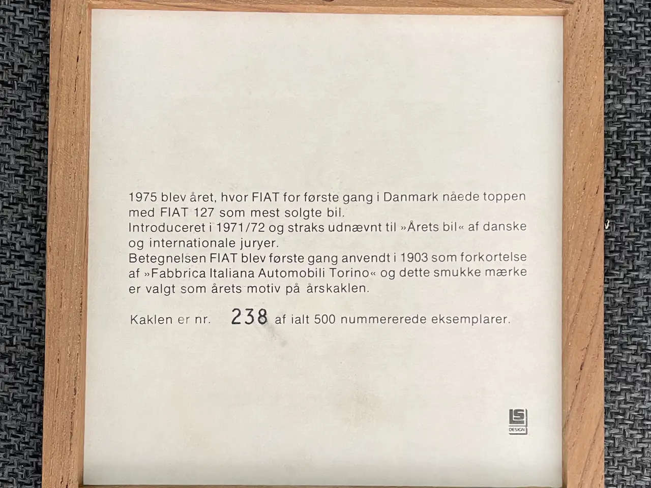 Billede 2 - Fiat kakkel samlerobjekt