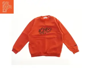 Orange sweatshirt med print fra H&M (str. 152)