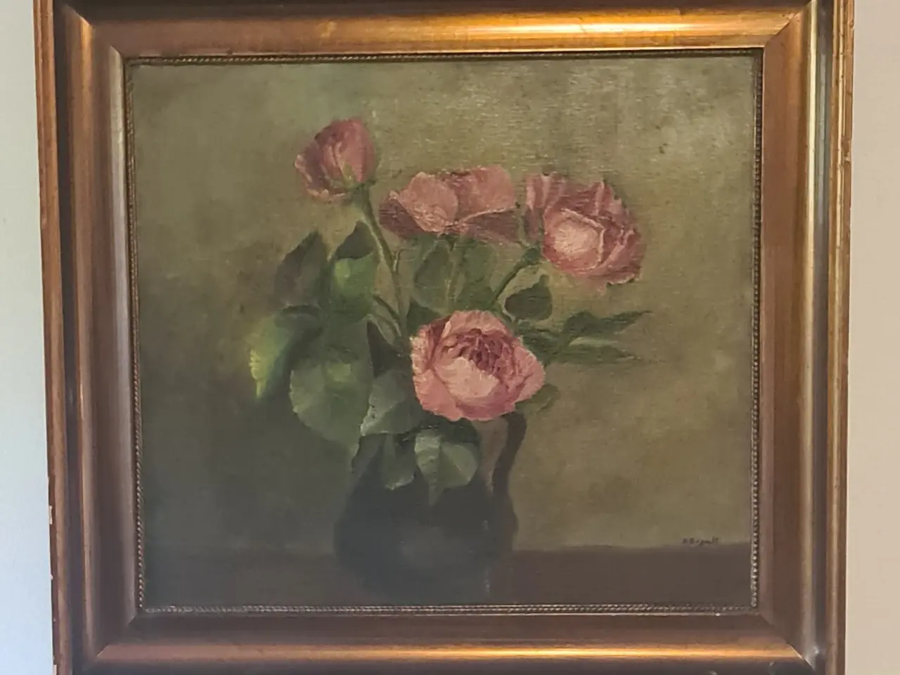 Billede 1 - A. Brandt – originalt oliemaleri med roser