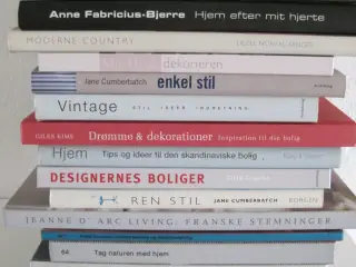 Bøger om indretning, mest fransk landstil. 17 stk.