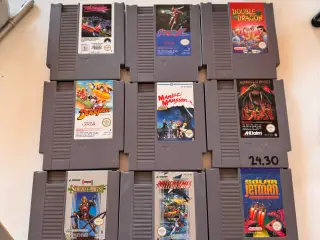 Nintendo NES spil – blandet lot med 9 spil