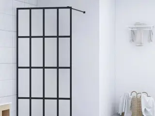 Bruseafskærmning 90x195 cm hærdet glas matteret